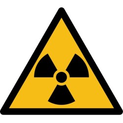 Pictogramme de danger - Matières radioactives ou radiations - W003   - 100 mm - Vinyle Souple Autocollant