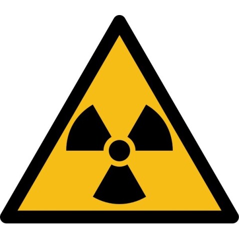 Pictogramme de danger - Matières radioactives ou radiations - W003   - 100 mm - Vinyle Souple Autocollant