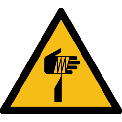 Pictogramme de danger - Elément pointu - W022   - 50 mm - Vinyle Souple Autocollant
