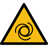 Pictogramme de danger - Démarrage automatique - W018   - 50 mm - Vinyle Souple Autocollant