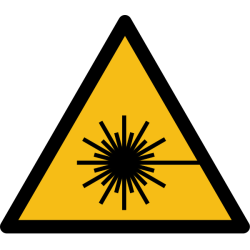 Pictogramme de danger - Rayonnement laser - W004   - Vinyle souple autocollant - 50