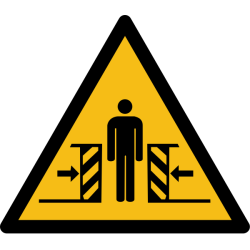 Pictogramme de danger - Ecrasement - W019   - Vinyle souple autocollant - 50