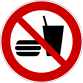 Panneau d'interdiction - Interdiction de manger et boire - P022  - 200 mm - PVC