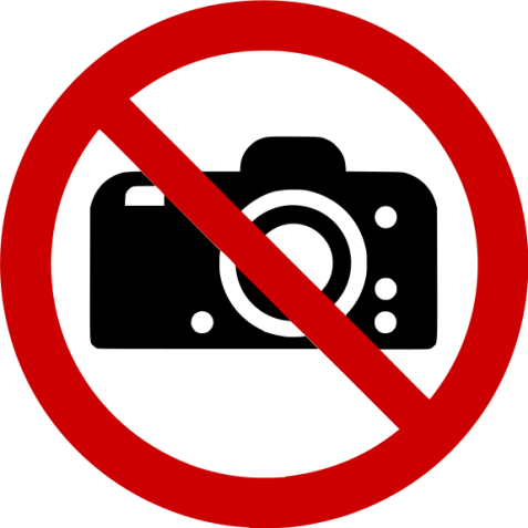 Panneau d'interdiction - Interdiction de photographier - P029  - 315 mm - PVC