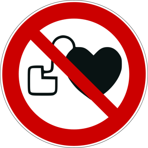 Panneau d'Interdiction - Interdit aux personnes porteuses d'un stimulateur cardiaque - P007