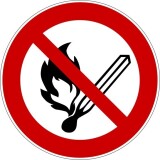 Panneau - Flammes nues interdites - P003  - 400 mm - PVC