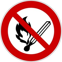 Panneau - Flammes nues interdites - P003  - 400 mm - PVC