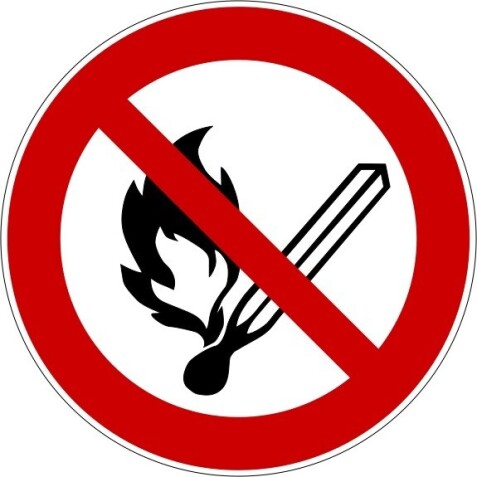 Panneau - Flammes nues interdites - P003  - 400 mm - PVC