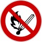 Panneau - Flammes nues interdites - P003  - 400 mm - PVC
