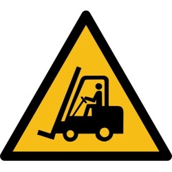 Pictogramme de danger - Chariots élévateurs et autres véhicules industriels - W014   - 50 mm - Vinyle Souple Autocollant