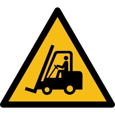 Pictogramme de danger - Chariots élévateurs et autres véhicules industriels - W014   - 315 mm - PVC