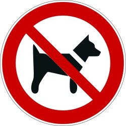 Panneau d'Interdiction - Interdit aux chiens - P021  - Vinyle souple autocollant - 200