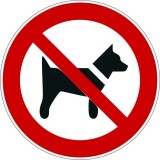 Panneau interdiction - Interdit aux chiens - P021  - Vinyle souple autocollant - 315