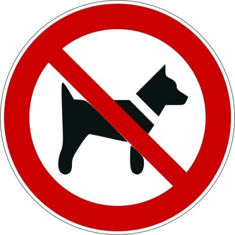 Panneau d'Interdiction - Interdit aux chiens - P021  - Vinyle souple autocollant - 315