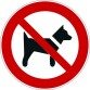 Panneau d'Interdiction - Interdit aux chiens - P021  - Vinyle souple autocollant - 315