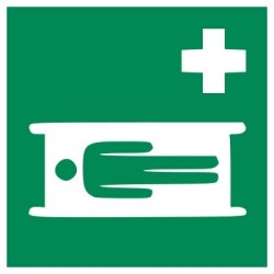Panneau sécurité - Brancard d'évacuation - E013  - 125 x 125 mm - PVC