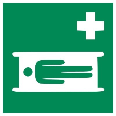 Panneau sécurité - Brancard d'évacuation - E013  - 125 x 125 mm - PVC