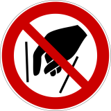 Panneau d'Interdiction - Ne pas mettre les mains - P015   - 200 mm - PVC