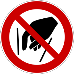 Panneau d'Interdiction - Ne pas mettre les mains - P015   - 200 mm - PVC