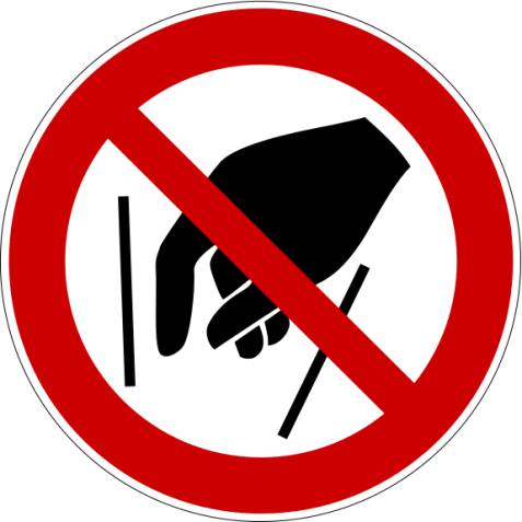 Panneau d'Interdiction - Ne pas mettre les mains - P015   - 200 mm - PVC