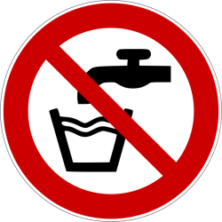 Panneau d'Interdiction - Eau non potable - P005  - 100 mm - Vinyle Souple Autocollant