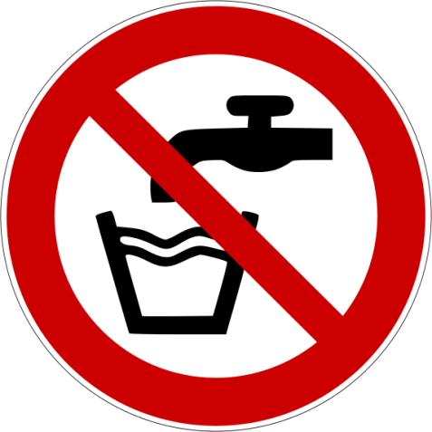 Panneau d'Interdiction - Eau non potable - P005  - 100 mm - Vinyle Souple Autocollant