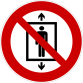 Panneau d'Interdiction - Ne pas utiliser cet ascenseur pour des personnes - P027   - 200 mm - PVC