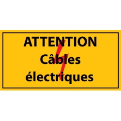 Adhésif - Attention câbles électriques - Vinyle
