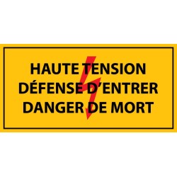 Adhésif danger électrique - Haute tension, défense d'entrer, danger de mort - Vinyle