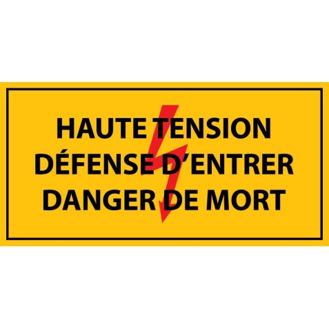 Adhésif danger électrique - Haute tension, défense d'entrer, danger de mort - Vinyle