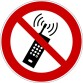 Panneau d'Interdiction - Ne pas activer des téléphones mobiles - P013  - 100 mm - Vinyle Souple Autocollant