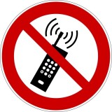 Panneau d'Interdiction - Ne pas activer des téléphones mobiles - P013  - 315 mm - PVC