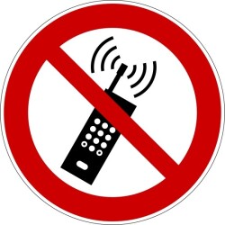 Panneau d'Interdiction - Ne pas activer des téléphones mobiles - P013  - 400 mm - PVC