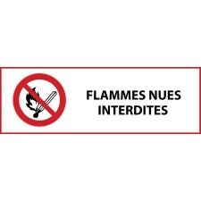 Panneau d'interdiction - Flammes nues interdites - P003