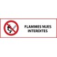 Panneau d'interdiction - Flammes nues interdites - P003   - 297 x 105 mm - PVC