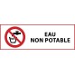 Panneau interdiction - Eau non potable - P005  - 450 x 150 mm - Vinyle Souple Autocollant