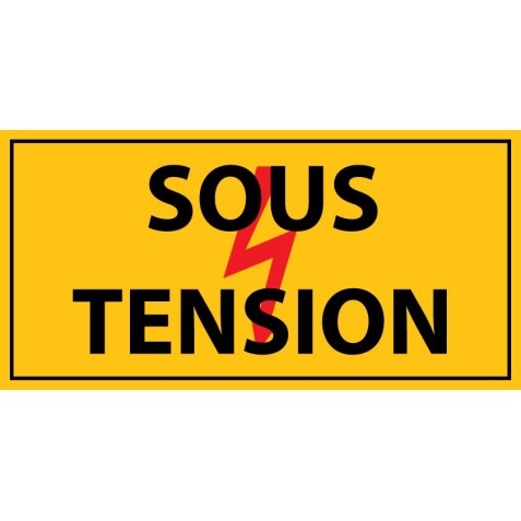 Panneau - sous tension - PVC   - 297 x 105 mm
