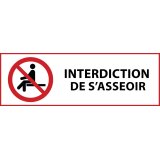 Panneau d'interdiction - Interdiction de s'asseoir - P018