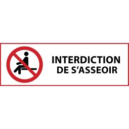 Panneau d'interdiction - Interdiction de s'asseoir - P018