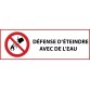 Panneau d'interdiction - Interdiction d'éteindre avec de l'eau - P011   - 450 x 150 mm - Vinyle Souple Autocollant