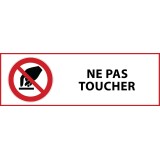 Panneau d'interdiction - Interdiction de toucher - P010   - 450 x 150 mm - Vinyle Souple Autocollant