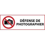 Panneau d'interdiction - Interdiction de photographier - P029   - 297 x 105 mm - Vinyle Souple Autocollant