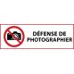 Panneau d'interdiction - Interdiction de photographier - P029