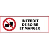 Panneau d'interdiction - Interdiction de boire et manger - P022