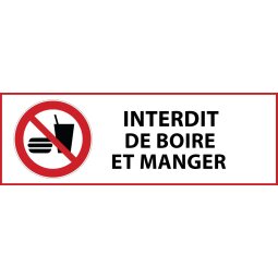 Panneau d'interdiction - Interdiction de boire et manger - P022