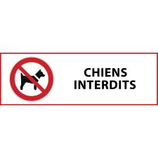 Panneau d'interdiction - Chiens interdits - P021