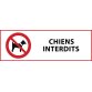 Panneau d'interdiction - Chiens interdits - P021   - 297 x 105 mm - Vinyle Souple Autocollant