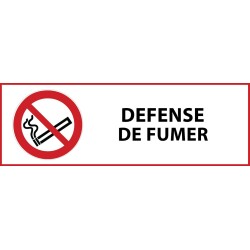 Panneau d'interdiction - Défense de fumer - P002   - 450 x 150 mm - Vinyle Souple Autocollant