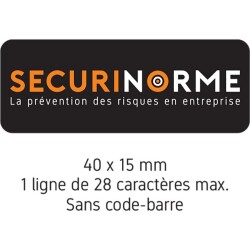 Étiquettes Personnalisées - Propriété SECURÉTIK - Vinyle Polymère Laminé - Lot de 240  - 40 x 20 mm