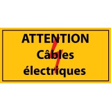 Panneau - Attention câbles électriques - PVC   - 297 x 105 mm